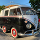 Short VW Bus in Key West, front view.